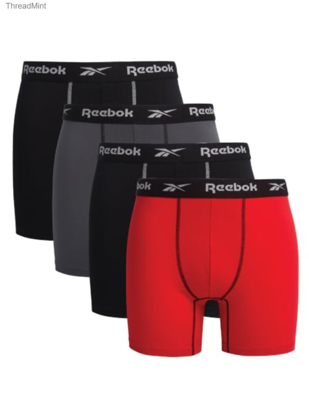 Mens Boxer Briefs 4 Pack Contour Pouch 6'' Inseam Tag-Free Moisture-Wicking